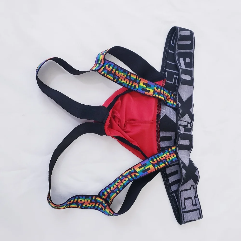 Xtremen Red Pride Jockstrap Mens Underwear LGBT Size Medium NWOT